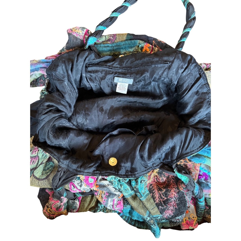 Anu Bag Boho Ruffled Patchwork Shoulder Paisley F… - image 5